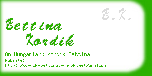 bettina kordik business card